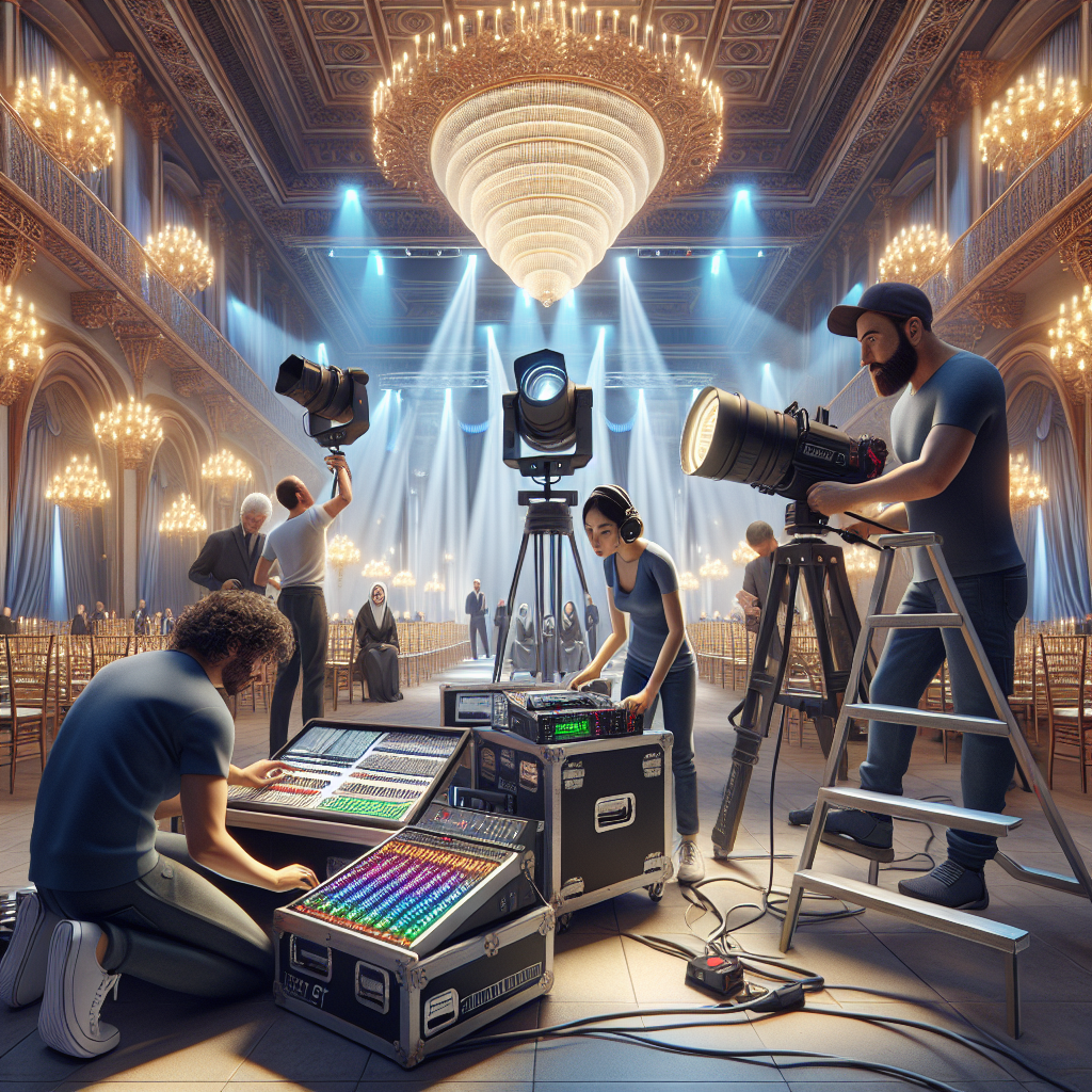 Holiday party with festive lighting